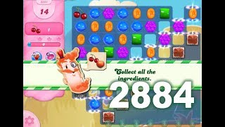 Candy Crush Saga Level 2884 (14 moves version, 3 stars, No boosters)