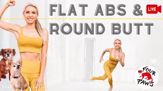 FLAT ABS & ROUND BOOTY at home 30 minute workout with FOUR PAWS!