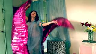 AUNTY BBW Greek_Belly_Dance_.._Blue_Saree_.._Pink_Wings(1080p)[Trim](1080p)