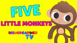 Five Little Monkeys Nursery Rhyme I Kindergarden TV