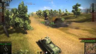 World of Tanks T-50-2 scout going for Top Gun medal