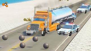 Beamng Drive - Rolling/flying balls shooting Сars crushes