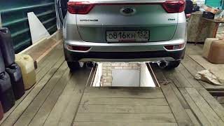 Звук раздвоенного выхлопа без глушителя Kia Sportage 4 CRDI