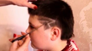 Выстригание узора на волосах. Очень легко!!!