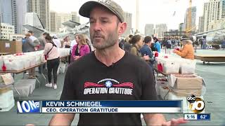 Operation Gratitude in San Diego | USS Midway (KGTV News)