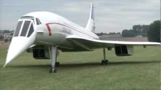 A huge Concorde RC plane powered by two turbines.