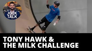 Watch Tony Hawk attempt 'got milk' challenge