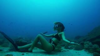 Freediving in Sabang beach, Puerto Galera, Philippines