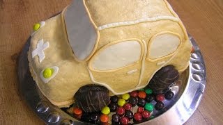 Торт Машинка / How to make Car cake with marshmallow fondant ♡ English subtitles