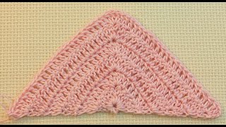 ▼Как связать треугольник крючком. Как связать шаль. Урок 53   Knit triangle crochet