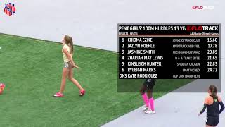 2018 AAU Junior Olympics Pentathlon 13yo girls 100mh