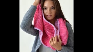 Двухцветный Шарф Спицами - 2019 / Two-tone scarf Spokes / Zwei-Ton-Schal Spokes
