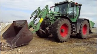 Fendt Xylon 524 - Laden wie ein Radlader - Frontladereinsatz !!!