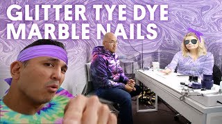 GLITTER TYE DYE MARBLE NAILS (GO TIME GEL) - VLOG 106