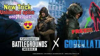 New PUBG mobile glitch 10 UC godzilla lucky spin glitch