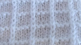 Простой вафельный узор  спицами. Simple knitting pattern.