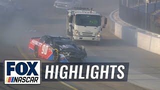 WATCH: Dillon Bassett hits the safety vehicle during caution | NASCAR on FOX HIGHLIGHTS