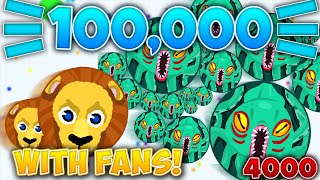 Agar.io ★ 100,000 MASS SERVER! WITH HERO CLAN FANS! LAST MAN STANDING ★4000 SUBSCRIBER!! 51k SCORE!!