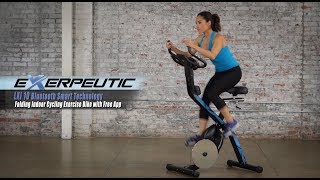 4225 - Exerpeutic LXi 10 Bluetooth Smart Technology Folding Indoor Cycling Exercise Bike