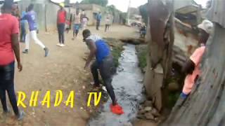 WOMAN BEATEN and fallen on sewage