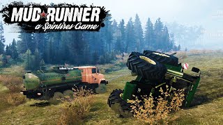 Вытаскиваем Застрявший Трактор из Болота - SpinTires: MudRunner