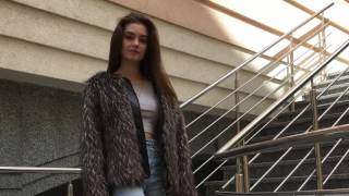 Жакет из экомеха, Имитация меха чернобурки.
