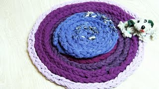 Как связать коврик из одной пары старых колготок