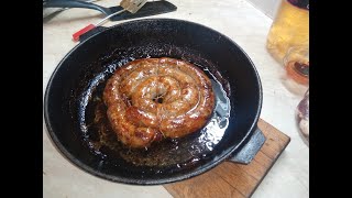 Украинская жареная колбаса из свинины. Домашняя колбаса из свинины.