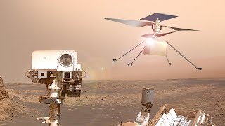 Ingenuity helicopter visita a Curiosity en Marte / animación