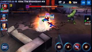 Marvel Future Fight Gameplay - Clear elite 8-10 with one continue and get 3 stars clear.