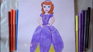 Prinzessin mit Prinzessinenkleid zeichnen - How to draw a princess - как нарисовать принцессу