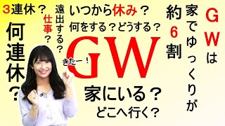 【GW 1番の楽しみは？】全体の過半数が家でゆっくり 2022年4月23日(土)