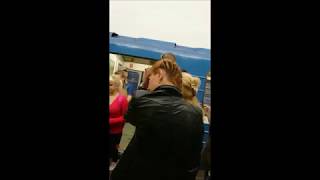 tall russian women basketball player in subway