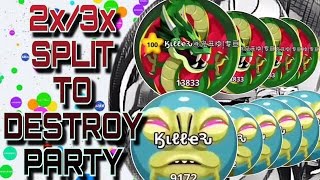 BEST SPLIT TO DESTROY THE PARTY // AGARIO MOBILE // SADIS CLAN