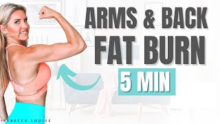 QUICK CHEST, BACK and ARM FAT BURN | 5 Minute Home Workout
