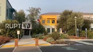 USA: Facebook HQ filmed as services go back online after worldwide outages