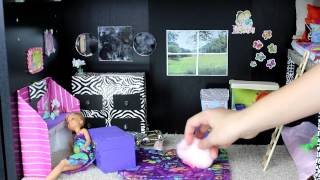 Custom Barbie House with Homemade Toys