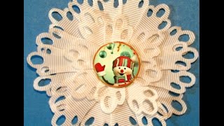 Ажурная снежинка из ленты, мини-МК, мастер-класс, DIY.