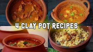 4 Clay pot Recipes | 4 Recipes in clay Pot | Clay Pot Cooking
