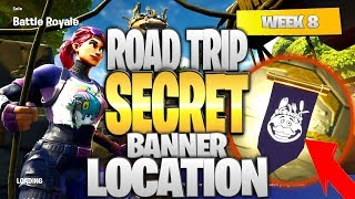 Fortnite Battle Royale Season 5 Week 8 Secret BANNER Location (“Road Trip” Challenges)