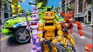 BUFF ANIMATRONIC CRIME FIGHTING TEAM! (GTA 5 Mods FNAF RedHatter)
