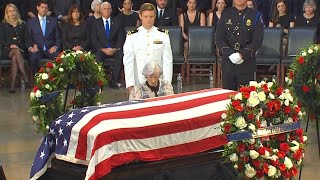 John McCain’s 106-Year-Old Mother Makes Sign of the Cross Over His Casket