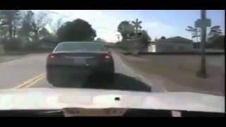 Police Chase Blue Honda Civic   Train Stops Pursuit