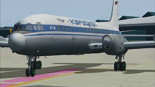 Fs2004 Ил-18 Внуково,запуск руление взлет