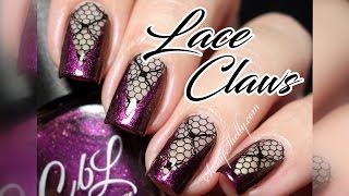 Super Sexy Nails! Vampy Lace Negative Space Stamping Tutorial