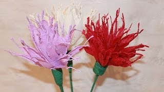 Как сделать цветок из гофрированной бумаги - Георгина