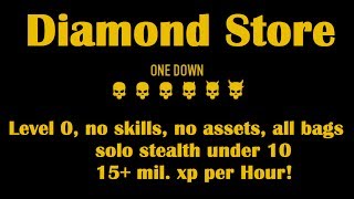 PAYDAY 2 How-To: Diamond Store Solo Stealth (level 0, no skills) aka 15+ million XP/HOUR