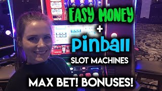 MAX BET! NOT so EASY Money! Pinball Slot Machine! BONUS! Nice WIN!