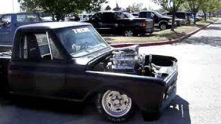 flat black blown 67 chevy