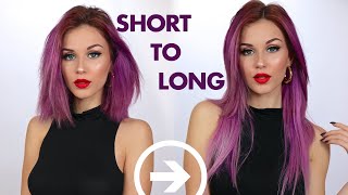 GOING FROM SHORT TO LONG HAIR | How to hide a blunt cut